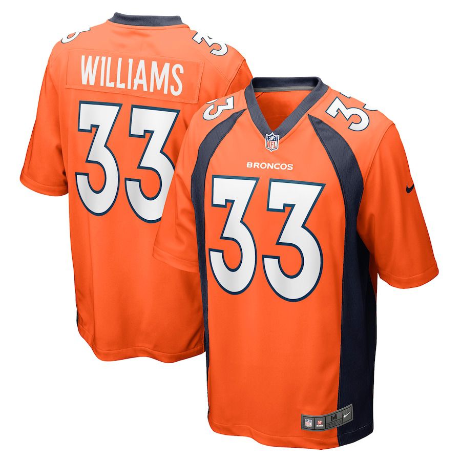 Men Denver Broncos #33 Javonte Williams Nike Orange Game NFL Jersey->denver broncos->NFL Jersey